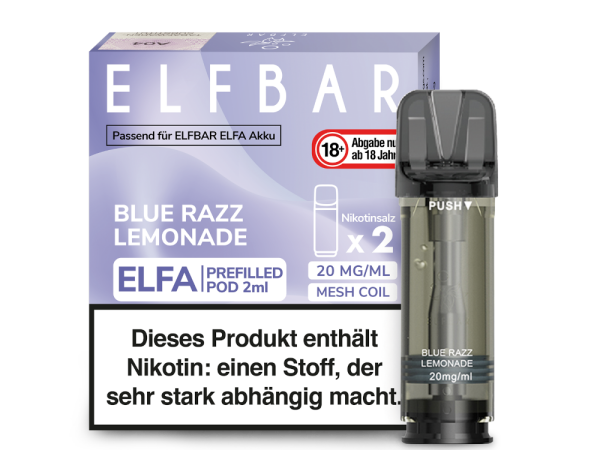 Elfbar - Elfa Pod Blue Razz Lemonade 20mg/ml (2 Stück Pro Packung)