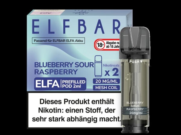 Elfbar - Elfa Pod Blueberry Sour Raspberry 20mg/ml (2 Stück Pro Packung)