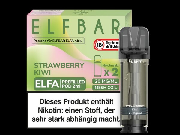 Elfbar - Elfa Pod Strawberry Kiwi 20mg/ml (2 Stück pro Packung)