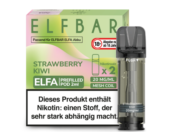 Elfbar - Elfa Pod Strawberry Kiwi 20mg/ml (2 Stück pro Packung)