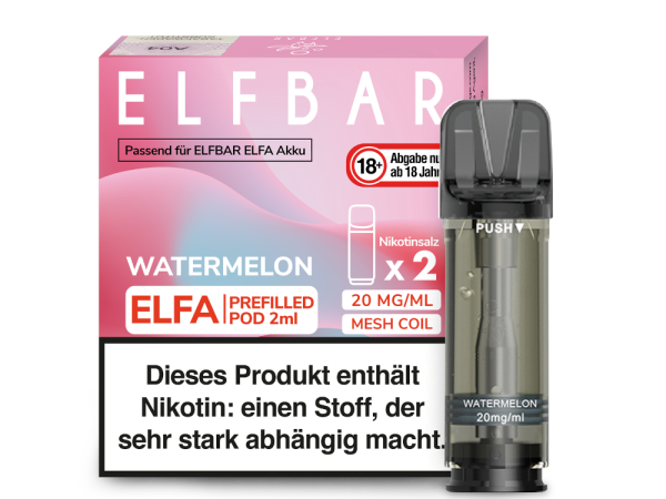 Elfbar - Elfa Pod Watermelon 20mg/ml (2 Stück pro Packung)