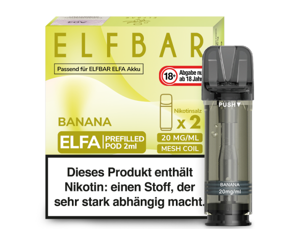 Elfbar - Elfa Pod Banana 20mg/ml (2 Stück pro Packung)