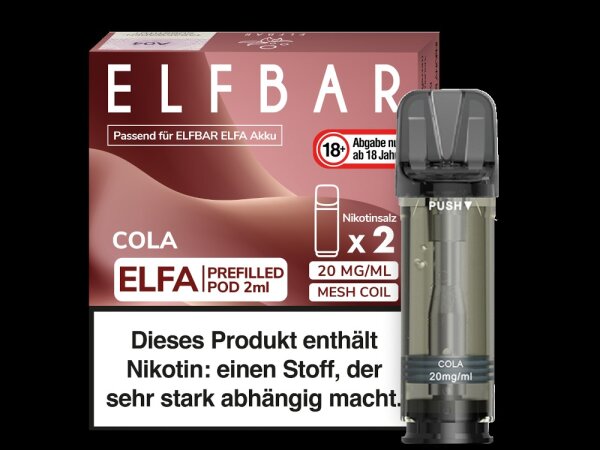 Elfbar - Elfa Pod Cola 20mg/ml (2 Stück pro Packung)