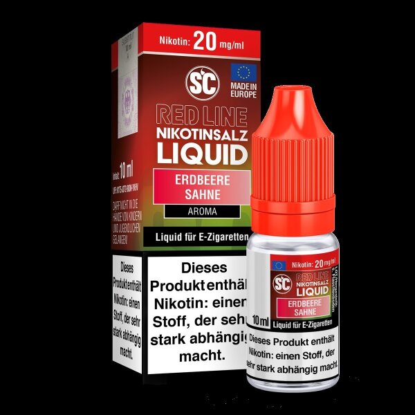 SC - Red Line Erdbeere Sahne 10ml - Nikotinsalz Liquid