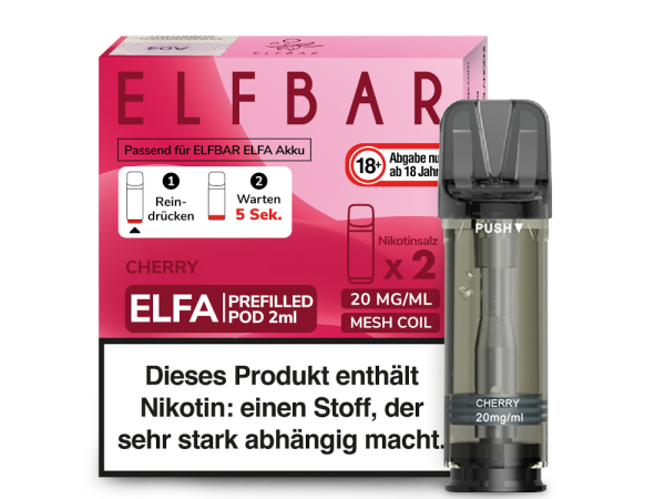 Elfbar - Elfa Pod Cherry Candy 20mg/ml (2 Stück pro Packung)