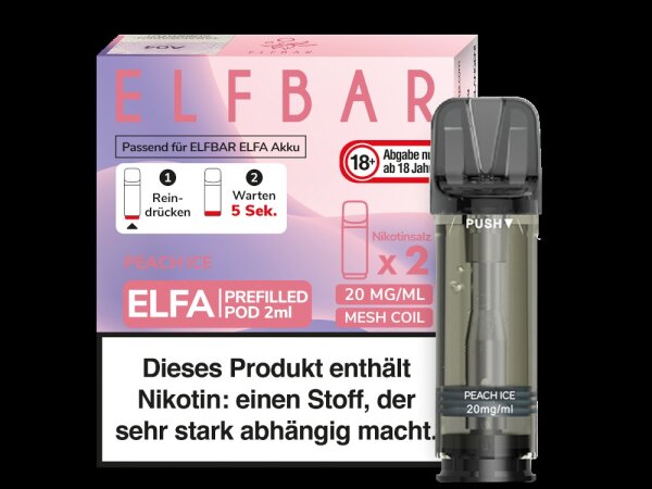 Elfbar - Elfa Pod Peach Ice 20mg/ml (2 Stück pro Packung)