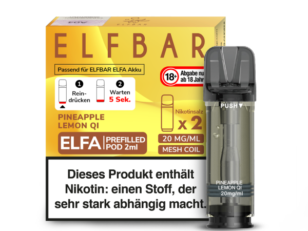 Elfbar - Elfa Pod Pineapple Lemon QI 20mg/ml (2 Stück pro Packung)