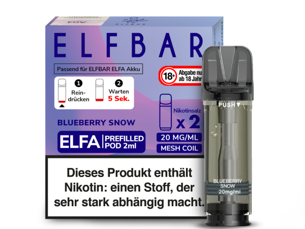 Elfbar - Elfa Pod Blueberry Snoow 20mg/ml (2 Stück pro Packung)