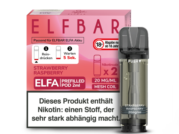 Elfbar - Elfa Pod Strawberry Raspberry 20mg/ml (2 Stück pro Packung)