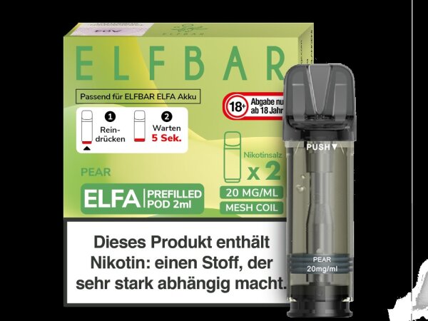 Elfbar - Elfa Pod Pear 20mg/ml (2 Stück pro Packung)