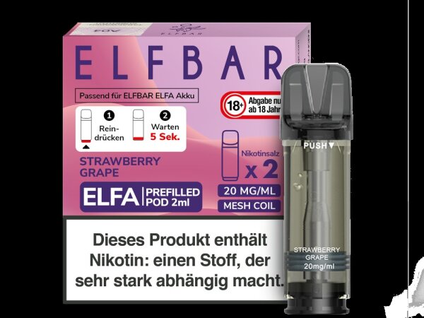 Elfbar - Elfa Pod Strawberry Grape 20mg/ml (2 Stück pro Packung)