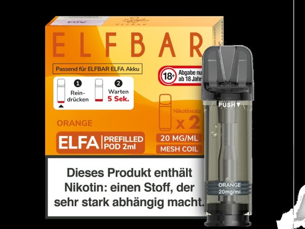 Elfbar - Elfa Pod Orange 20mg/ml (2 Stück pro Packung)
