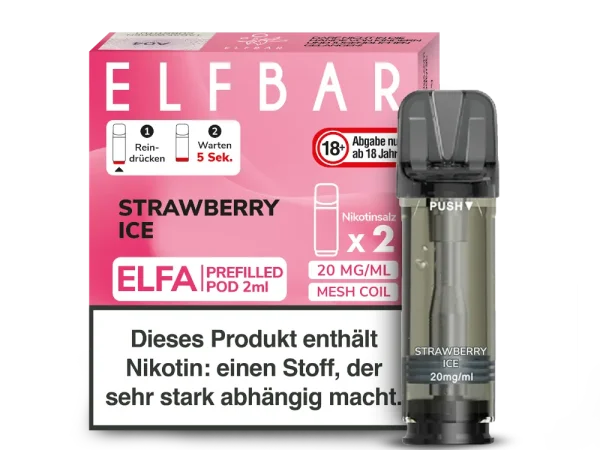 Elfbar - Elfa Pod Strawbery Ice 20mg/ml (2 Stück pro Packung)