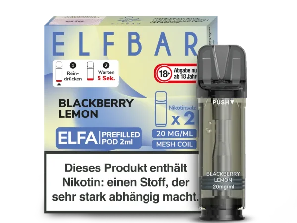 Elfbar - Elfa Pod Blackberry lemon 20mg/ml (2 Stück pro Packung)