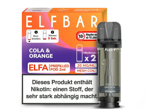 Elfbar - Elfa Pod Cola & Orange 20mg/ml (2 Stück pro Packung)