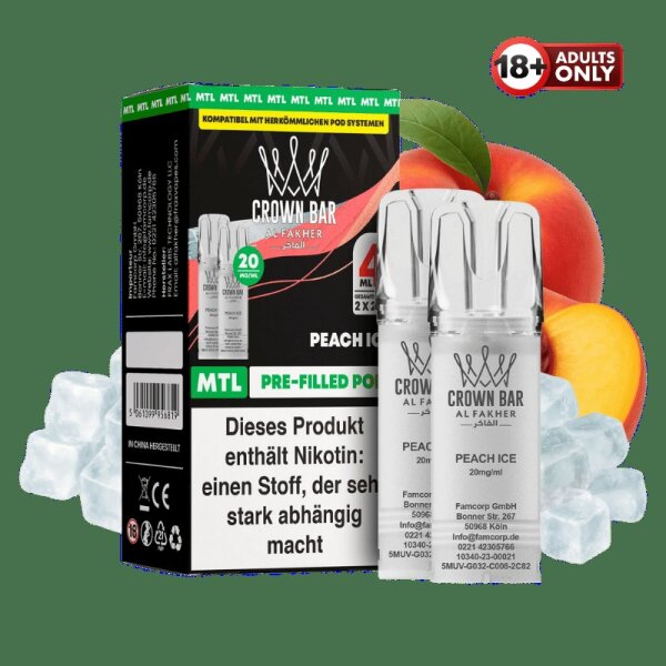 Al Fakher Pod Peach Ice 20 mg/ml (2 Stück pro Packung)