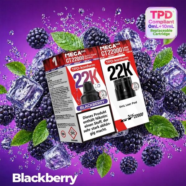 Mega Bar GT 22000 Pod Blackberry 20 mg/ml
