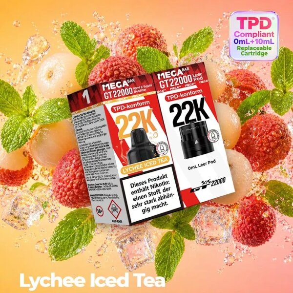 Mega Bar GT 22000 Pod Lychee Iced Tea 20 mg/ml