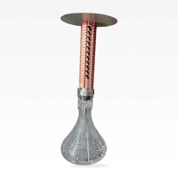 Rail Shisha Rosegold mit Kristallbowl Fischgrätschliff